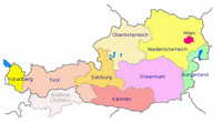 Carte de l'Autriche avec les régions ( land )