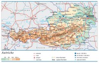 carte Autriche taille des villes altitude routes autoroutes