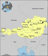 carte Autriche villes capitale localisation en Europe