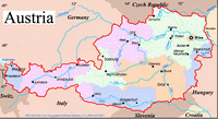 Carte Autriche villes rivières