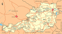 Carte de l'Autriche avec les villes, les routes, les fleuves et les abbayes