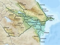 Carte Azerbaïdjan chemins de fer gares
