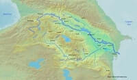 Carte hydrographique Azerbaïdjan rivières lacs