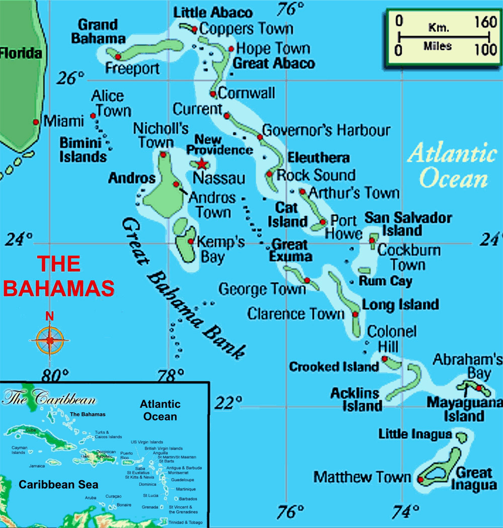 carte des bahamas