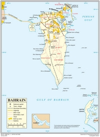 grande carte Bahreïn région ville route
