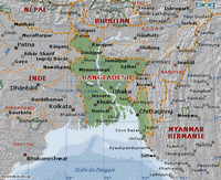 Carte du Bangladesh et des alentours