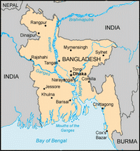 Carte du Bangladesh avec la capitale