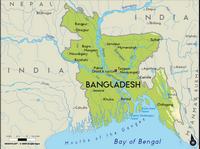 Carte du Bangladesh avec les fleuves et les rivières