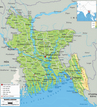Carte du Bangladesh grande carte détaillée