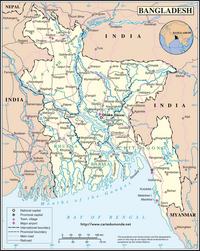 Carte du Bangladesh grande carte routière avec les trains
