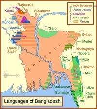 carte Bangladesh langues parlées