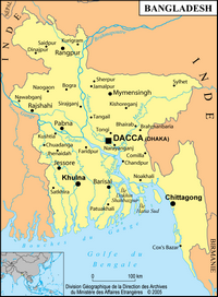 Carte du Bangladesh simple