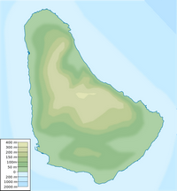 carte relief altitude Barbade