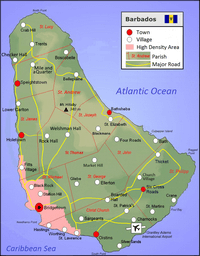 carte Barbade ville village route