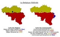 Carte de la Belgique avec les régions et les communautés