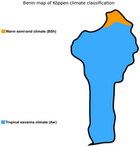 carte Bénin climat