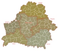 carte Biélorussie carte administrative division voblasts raions