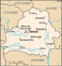 carte Biélorussie capitale Minsk point culminant mont Dzerjinski riviere