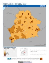 carte Biélorussie densité de population