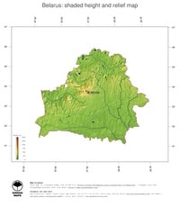 carte Biélorussie relief altitude lacs