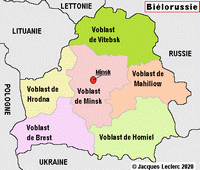 carte Biélorussie région