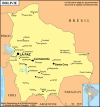 carte Bolivie simple ville