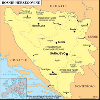 carte Bosnie Herzégovine simple