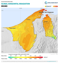 Carte Brunei énergie solaire