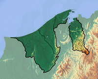 Carte relief Brunei