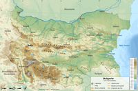 grande carte Bulgarie relief altitude