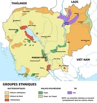carte Cambodge différents groupes ethniques