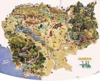 Carte du Cambodge avec les illustrations touristiques
