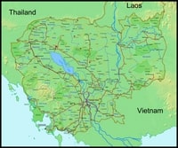 carte Cambodge transports routes principales