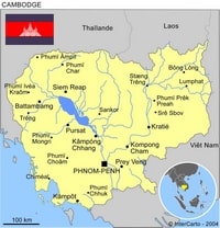 carte Cambodge villes capitale et la localisation en Asie