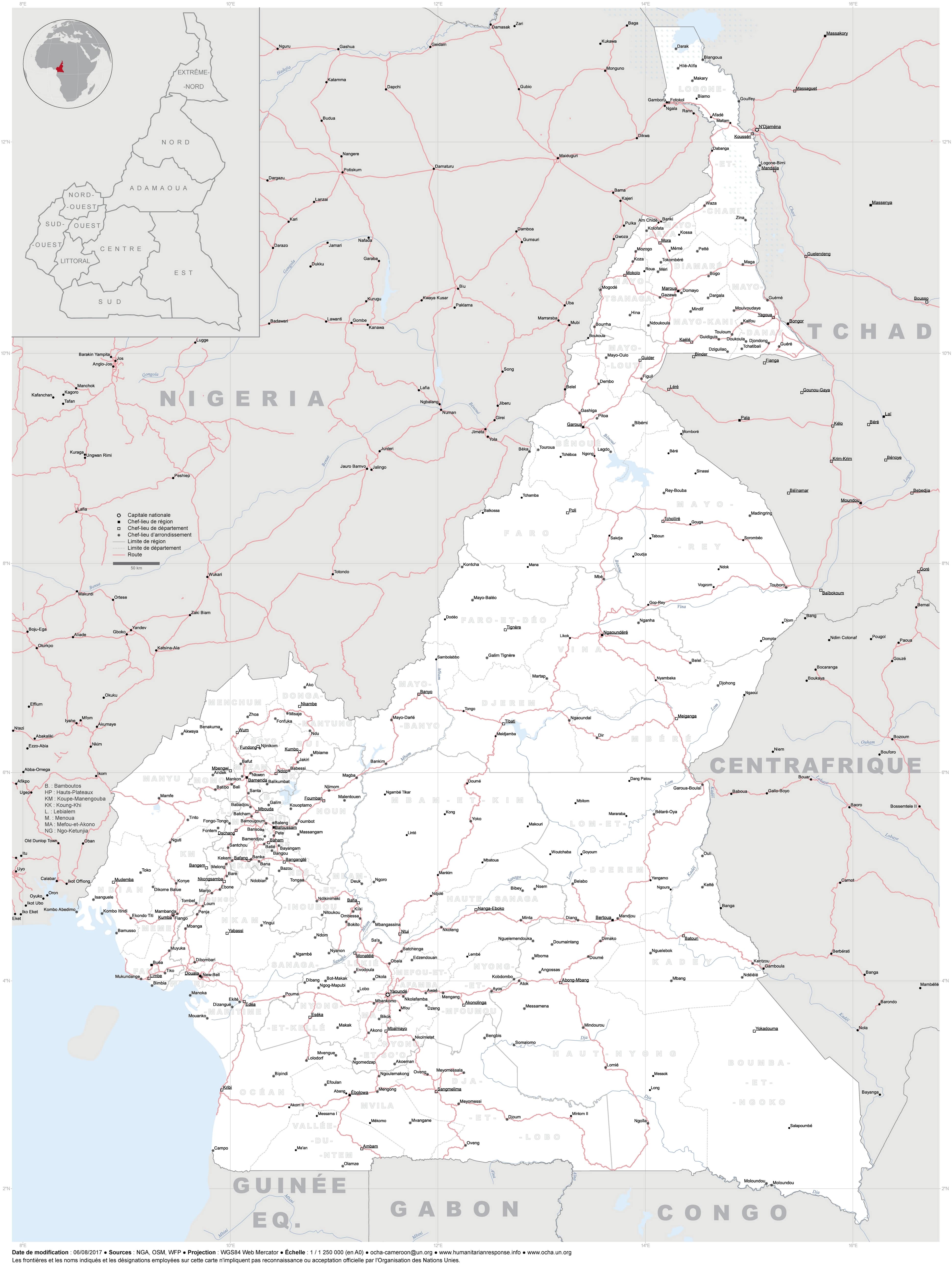 Carte Cameroun D taill e Carte Du Cameroun Pdf YFMFV