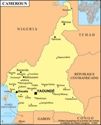 Carte Cameroun simple villes