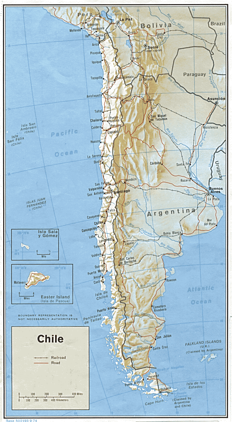 Carte du Chili.