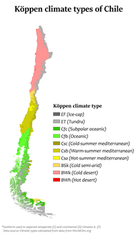 carte Chili climat