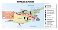 Carte de Chypre avec un descriptif sur la ligne verte et les différentes zones