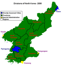 Carte Corée du Nord région
