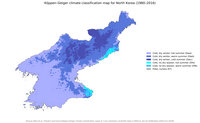 Carte climat Corée du Nord