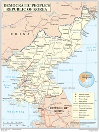 Carte Corée du Nord ville village route