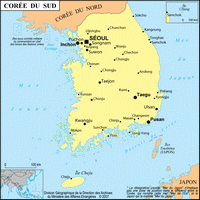 carte Corée du Sud