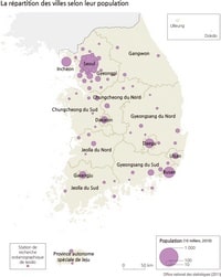 carte Corée du Sud villes population