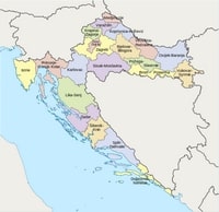 Carte région Croatie simple
