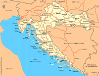 Carte de la Croatie avec les villes et les routes