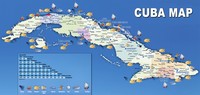 Carte de Cuba avec les activités touristiques