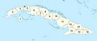 Carte de Cuba vierge avec les provinces