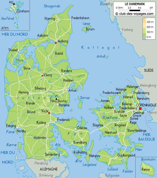 Danemark Carte De La Rivière