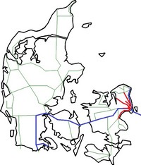 carte Danemark trains et le réseau ferré